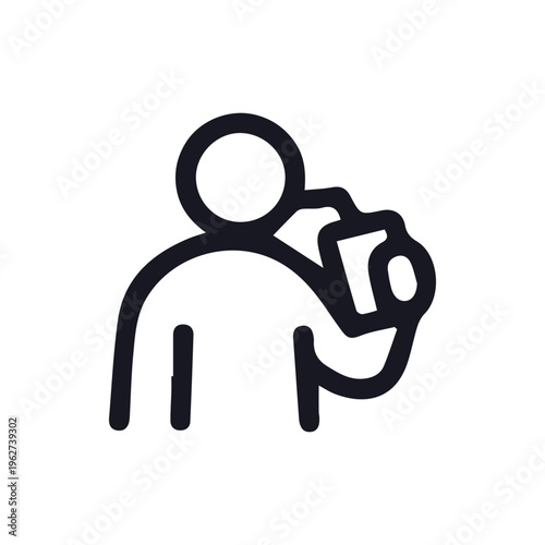 Stylized Human Figure Drinking From A Bottle Health And Fitness Icon