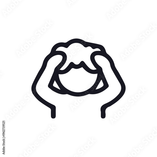 Minimalist Outline Icon Representing Headache Stress And Migraine