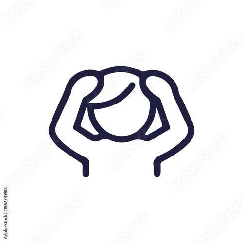 Person Holding Head In Pain Vector Icon For Stress And Anxiety