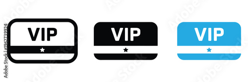 VIP Membership Card Icon - Exclusive Loyalty Program, Premium Access ID, and Elite Status Club Symbol. Vector Illustration.
