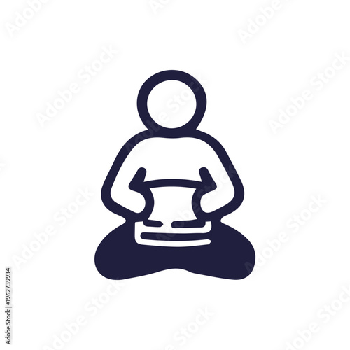 Minimalist Icon Of Person In Meditation Pose For Mindfulness Apps
