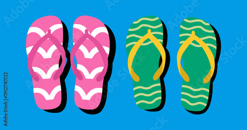 Colorful flip flops
