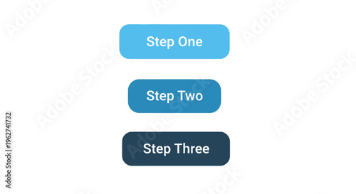 Modern step-by-step button design vector for web and app interface.