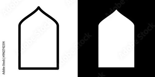 Islamic Arch Vector Ornament for Ramadan and Eid Al Adha Arabesque Frame Mihrab Border