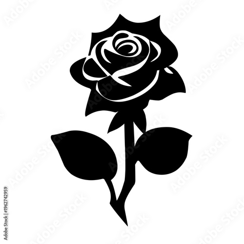 Black Rose vector icon