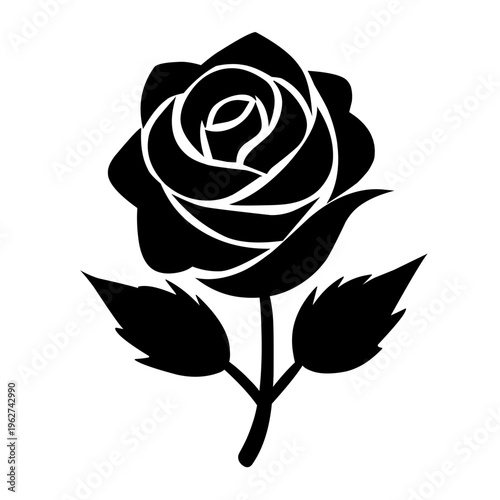 Black Rose vector icon