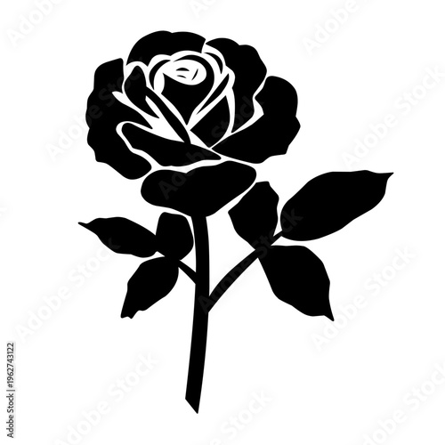 Black Rose vector icon