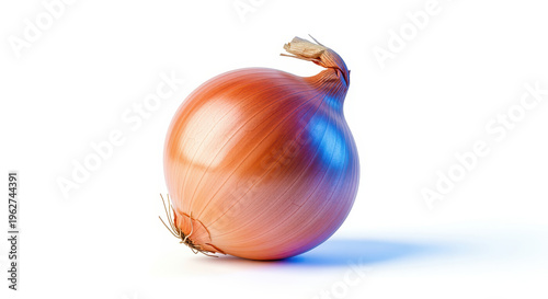 Shining Onion on a Bright Background