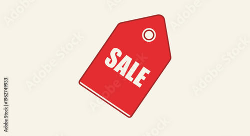Red Sale Tag with White Text.