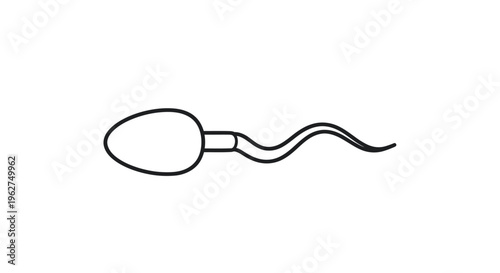 Simple Line Drawing of Sperm Cell.