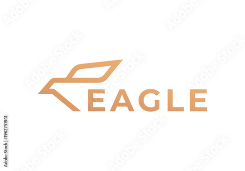 minimalist eagle line art logo vector design