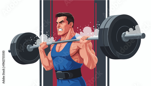 Man lifting heavy weights in a gym setting.