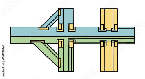 Industrial metal beam connector joint.