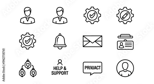 Customer support and service icons.