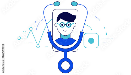 Vector illustration of online doctor consultation via smartphone for telemedicine concept