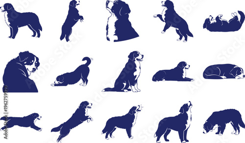 Bernese Mountain Dog Silhouette Collection dog silhouettes