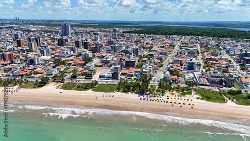 Obraz na płótnie PRAIA DO BESSA EM UM LINDO MAR AZUL E ENCANTADOR, ISSO QUE PRAIA NO NORDESTE, JO