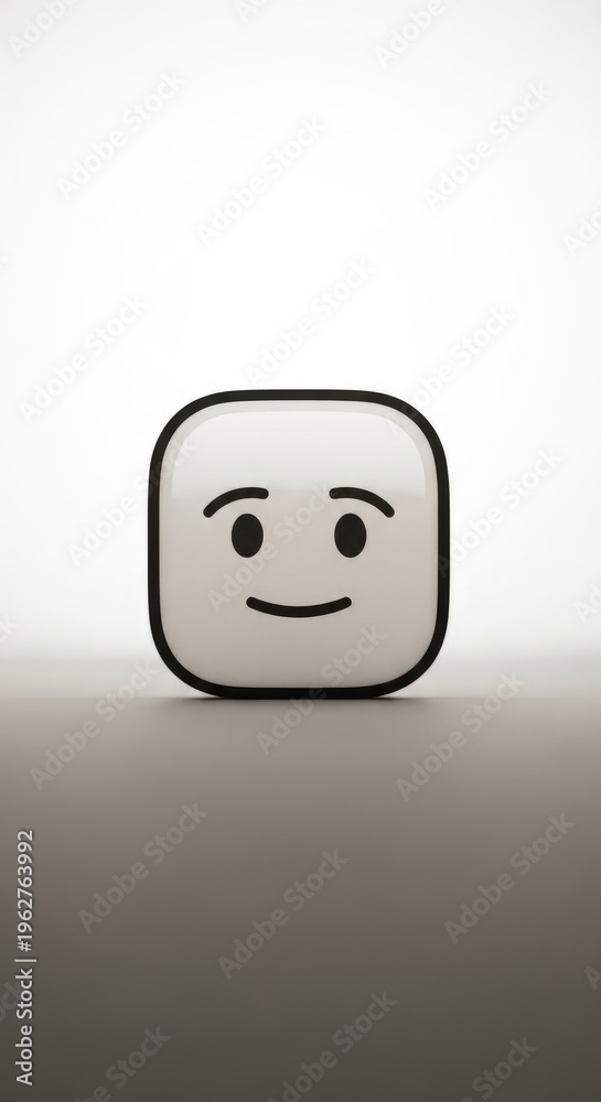 Obraz premium Smiling Lego Face on White Background.