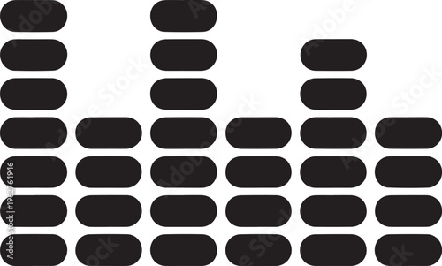 Minimal Audio Equalizer Icon with Rounded Sound Bars