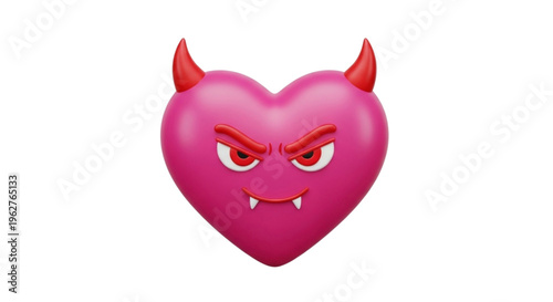 Pink Devil Heart Graphic