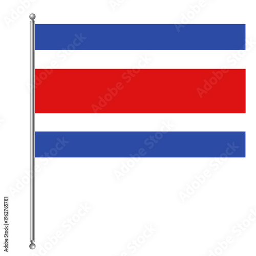 Free Download Costa Rican flag on pole national symbol country emblem. - GFXLoad
