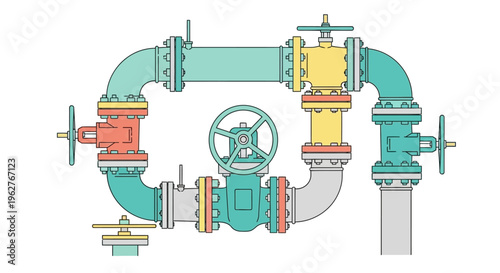 Industrial Pipe Valve System Infrastructure.