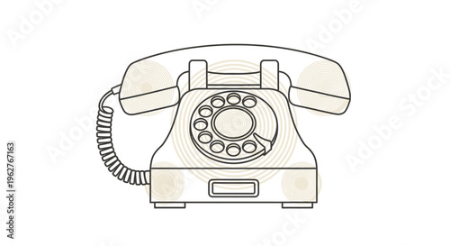 Vintage rotary dial telephone device.