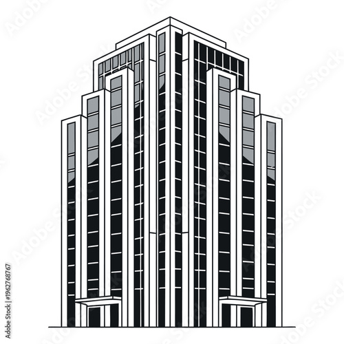 tall office building with many windows and balconies  modern architecture design