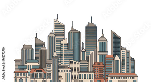 City Skyline with Modern Skyscrapers.