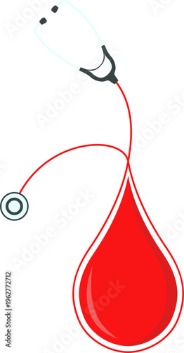 Blood Drop Thalassemia Day Illustration. Blood Genetic Disorder, Hemoglobin Shape, Thalassemia Awarness. Vector Isolated