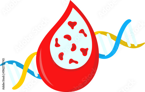 Blood Drop Thalassemia Day Illustration. Blood Genetic Disorder, Hemoglobin Shape, Thalassemia Awarness. Vector Isolated