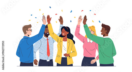 Diverse group of people celebrating together.