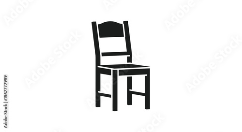 A single black wooden chair.