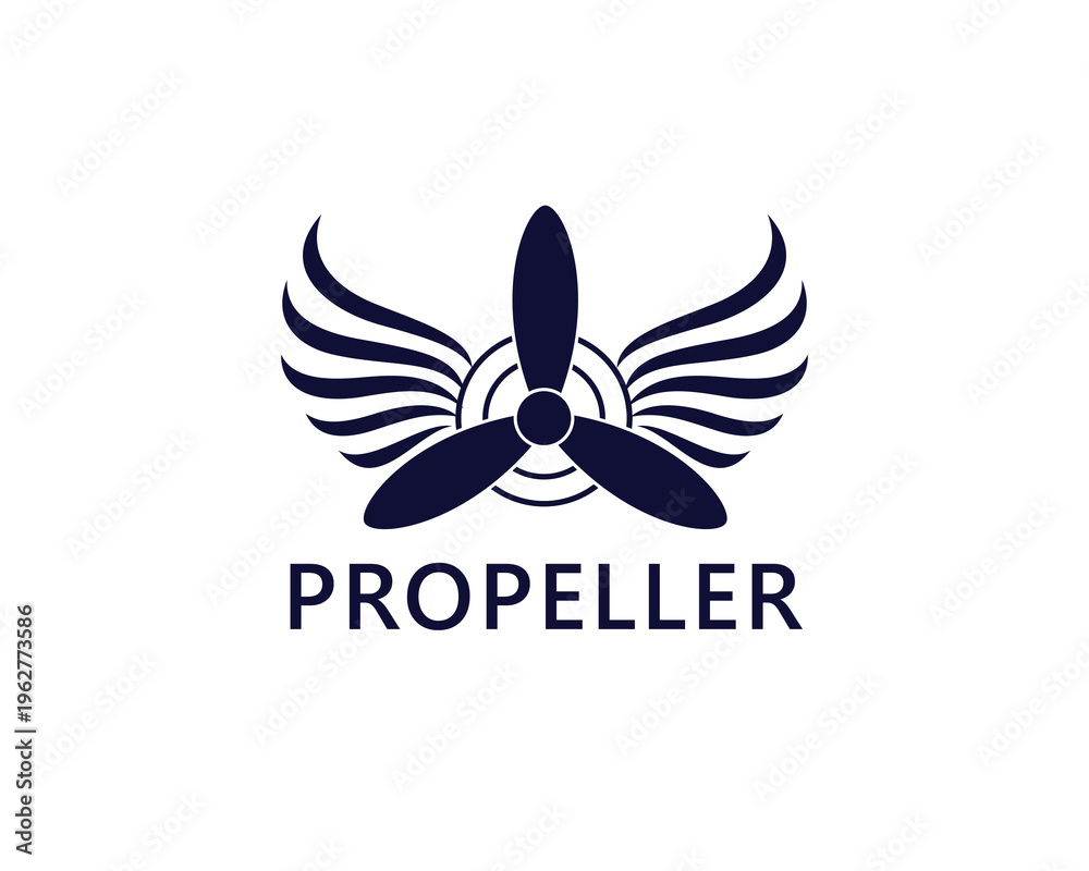 Fototapeta premium The propeller logo with simple abstract wings is very suitable for your brand logo.
