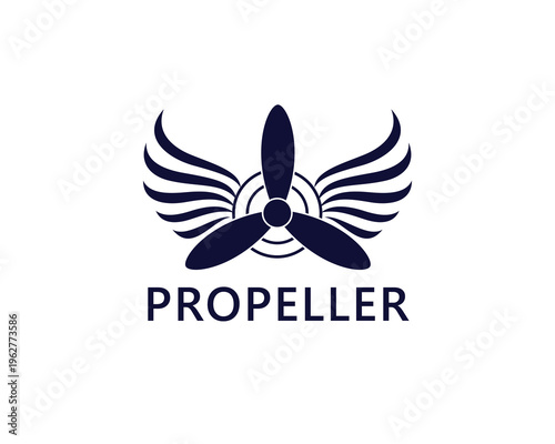 The propeller logo with simple abstract wings is very suitable for your brand logo.
