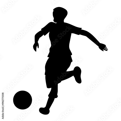Playing Football Silhouette Vector