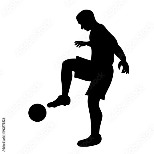 Playing Football Silhouette Vector