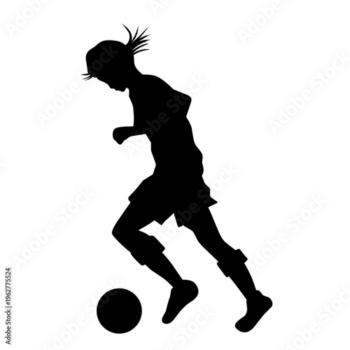 Playing Football Silhouette Vector