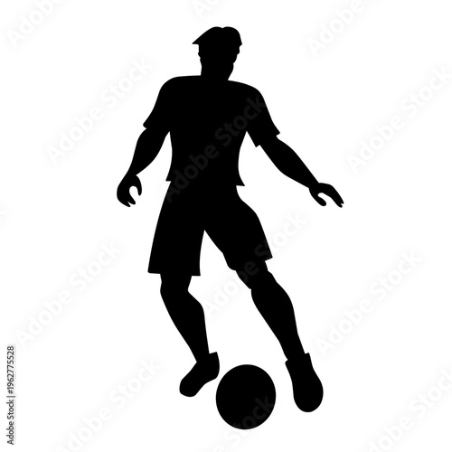 Playing Football Silhouette Vector