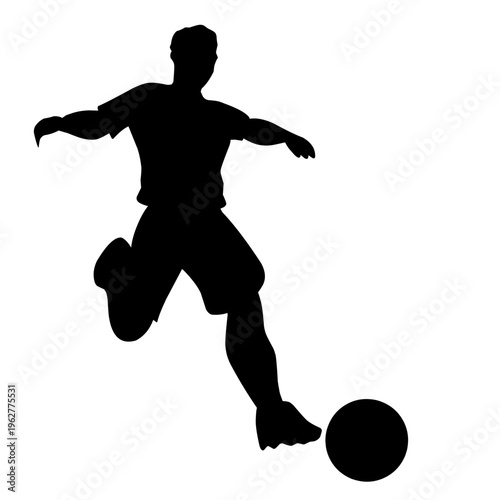 Playing Football Silhouette Vector