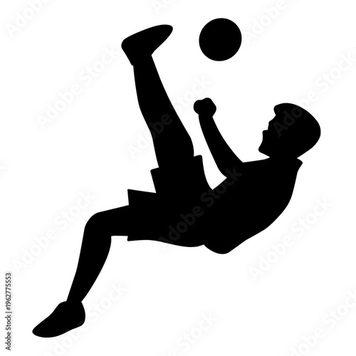 Playing Football Silhouette Vector