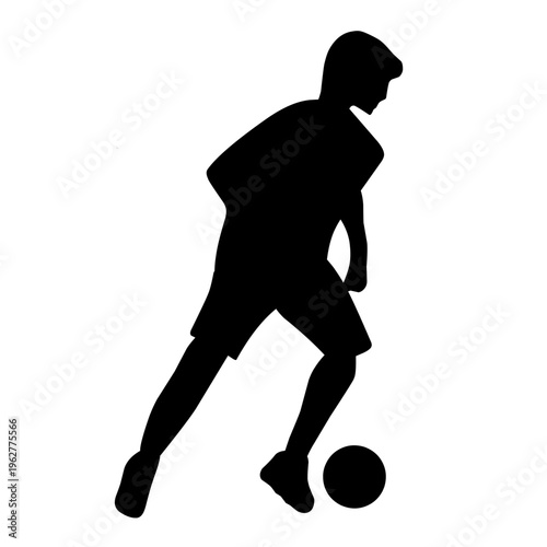 Playing Football Silhouette Vector