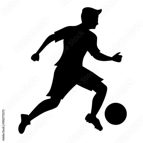 Playing Football Silhouette Vector