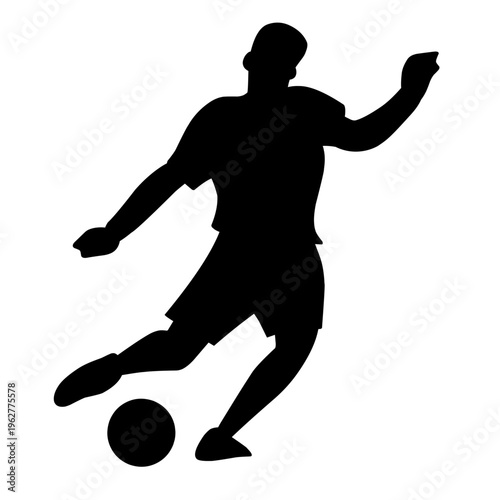 Playing Football Silhouette Vector