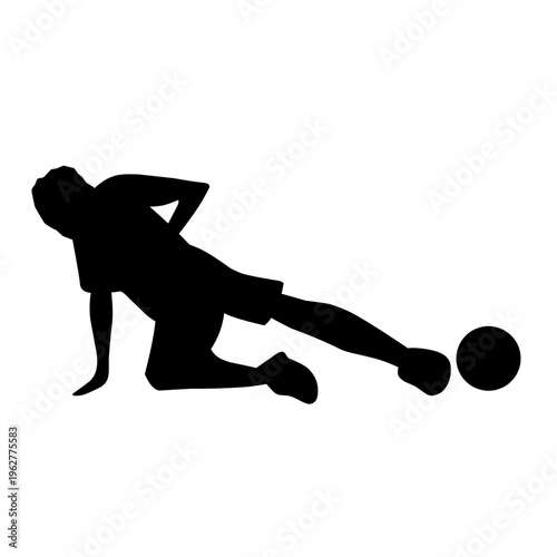 Playing Football Silhouette Vector