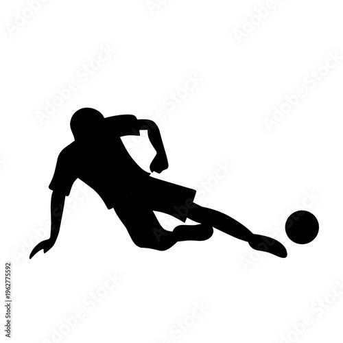 Playing Football Silhouette Vector