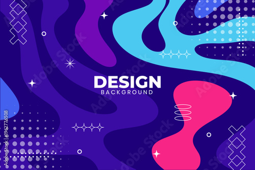Vibrant design background with abstract shapes and colors for creative projects