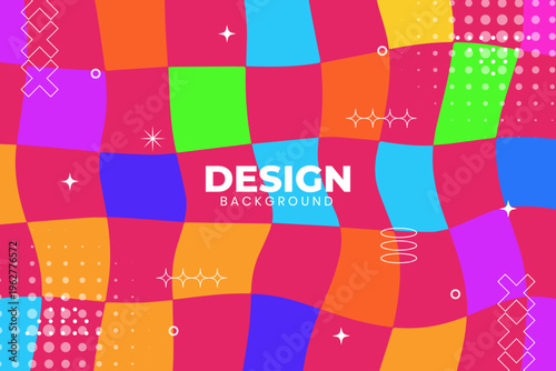Colorful design background illustration with geometric shapes and patterns