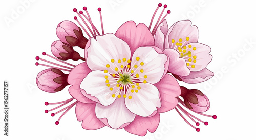 A beautiful macro blossom of a pink carnation flower isolated on white, showcasing a delicate floral petal bloom and spring nature beauty in a clean garden closeup