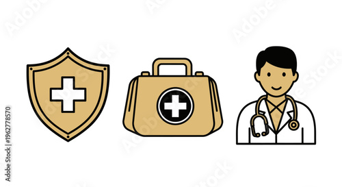 Medical Doctor Healthcare Professional Illustration.